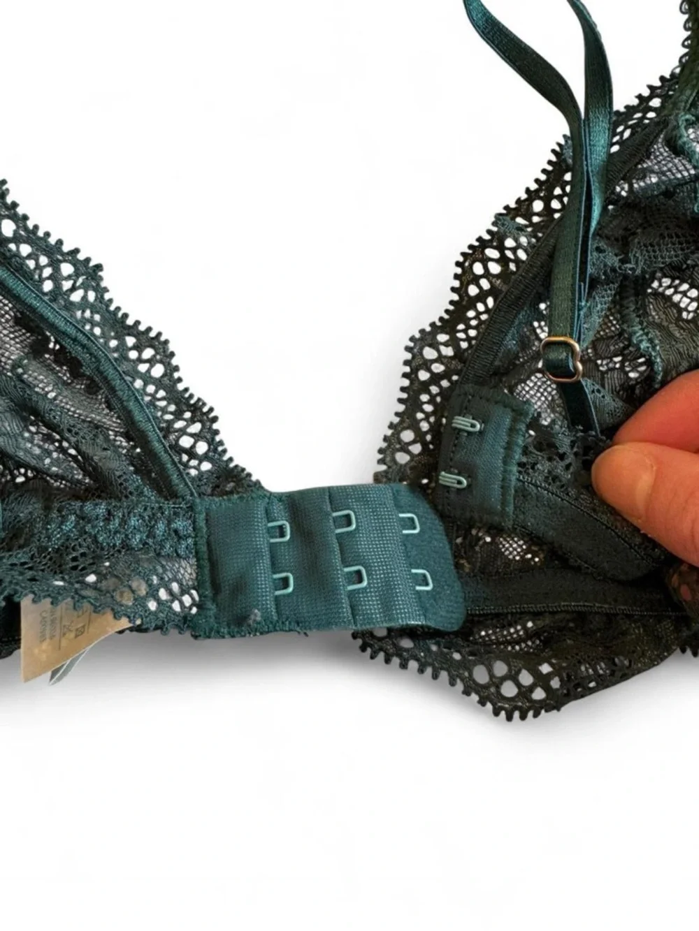Eberjey Emerald Green Lace Bralette Triangle Bra M